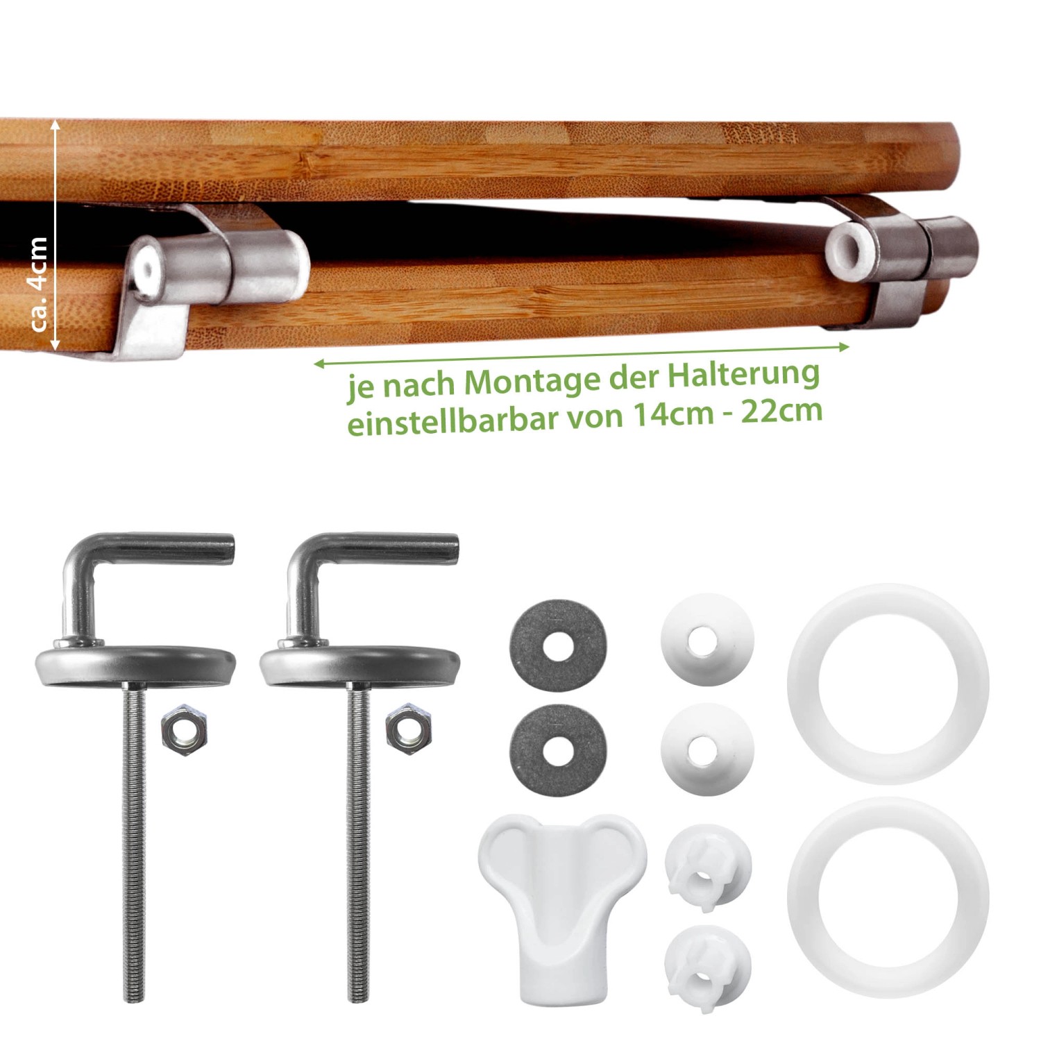 Banjado WC-Sitz Bambus 'Sieben Weltmeere' mit Montagematerial für Standard WC-Becken.