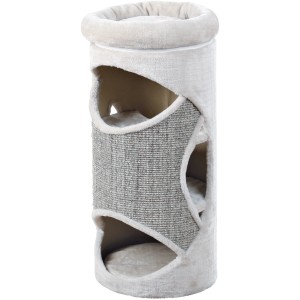 Trixie Kratzbaum Cat Tower Gracia, 85 cm, hellgrau/grau, mit Sisalkratzfläche und mehreren Ebenen.