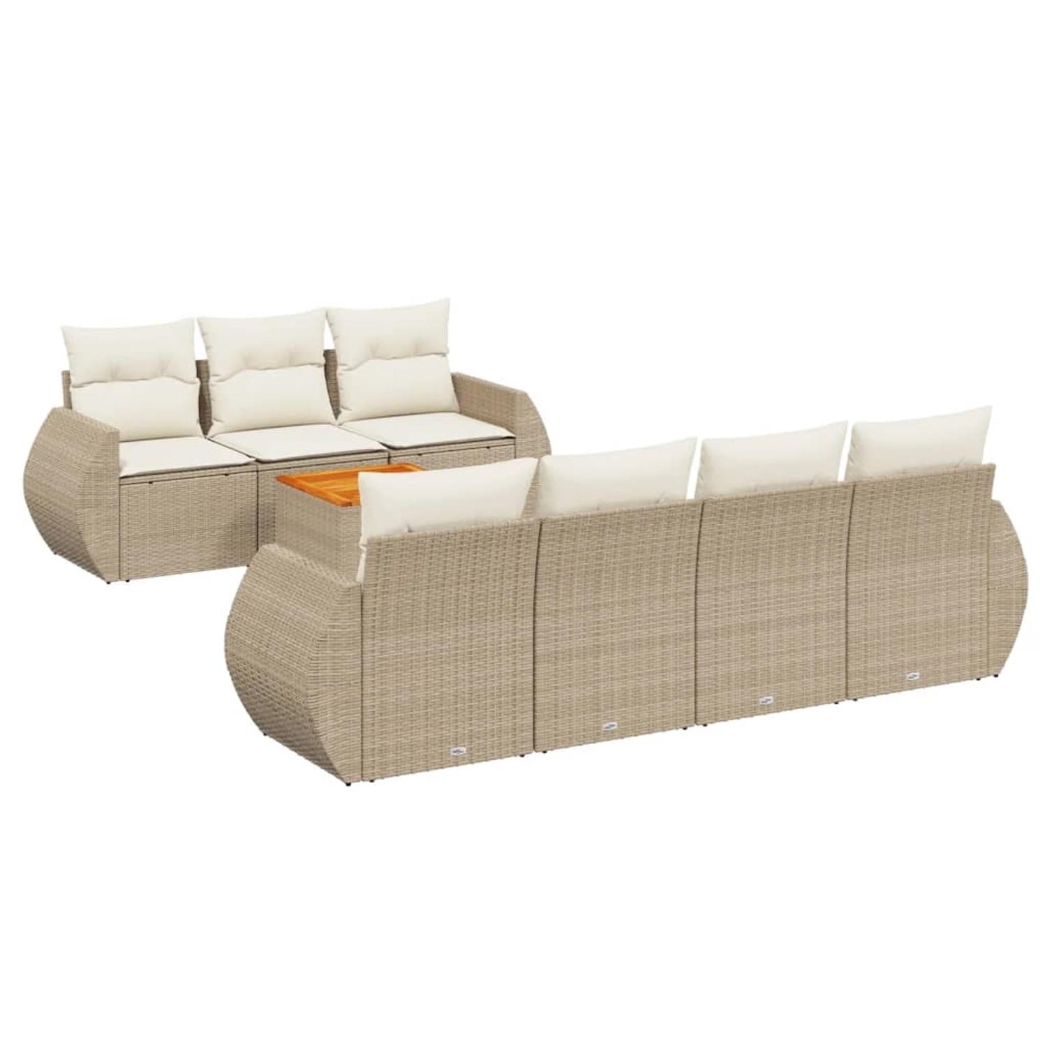 vidaXL 8-Tlg Garten-Sofagarnitur mit Kissen Beige Poly Rattan 3257241 günstig online kaufen
