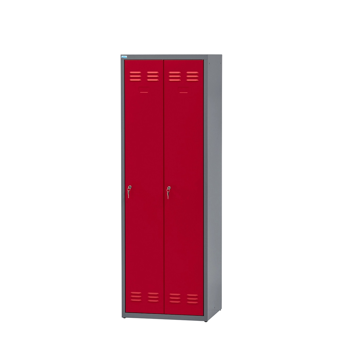 Küpper Spind 2-Türig Kleiderstangen & Haken 180 x 60,2 x 48 cm Dunkelrot