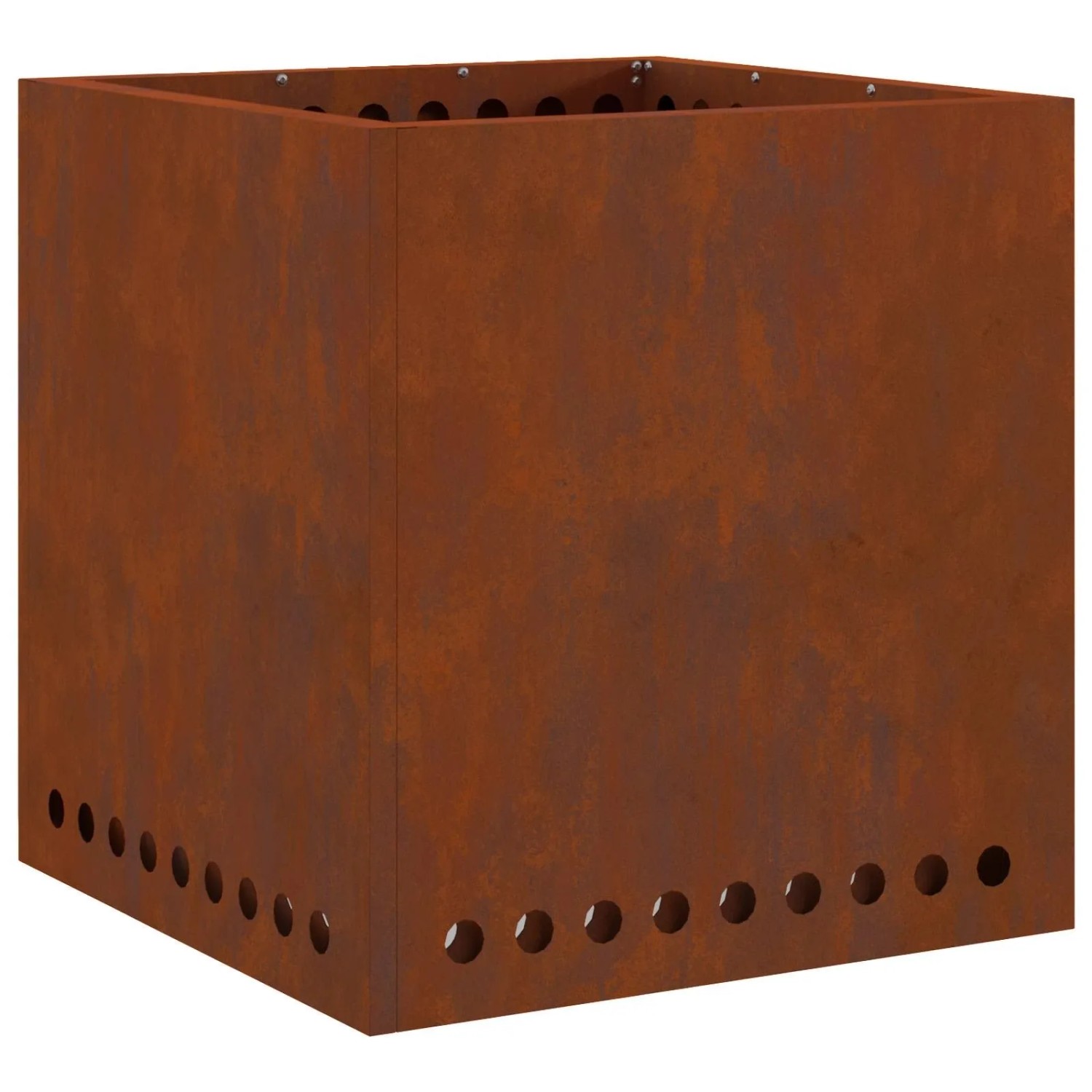 vidaXL Rauchfreier Feuerkorb Braun 48 x 48 x 50 cm Wetterfeststahl 858987