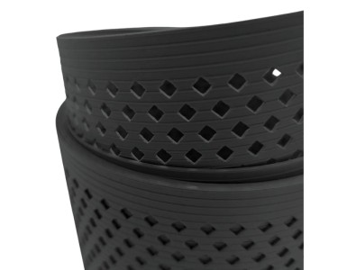 Premium Sichtschutzstreifen Gelocht Für Doppelstabmatten - Quadrat-Lochmuster, PP-Material, Made In Germany, 19 Cm Hoch