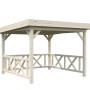Naturbelassener Palmako Pavillon Lenna Set 301 aus Holz mit Geländer, 300x300 cm.