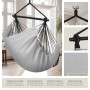 Tectake Hängesessel Malika Extra Dicke Sitz und Rückenkissen Mit Bücherfach Flaschenhalterung 150 x 100 x 150 cm Grau_3