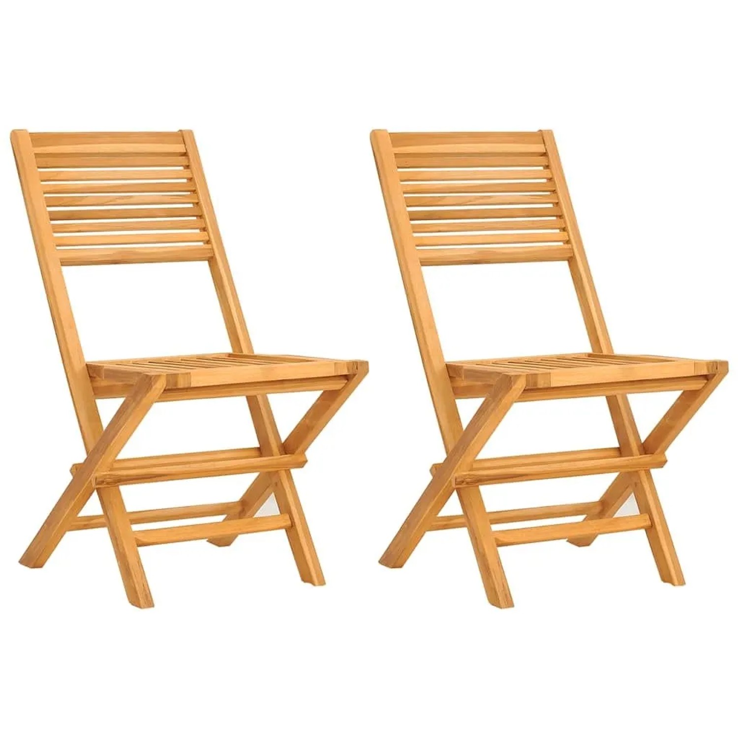 vidaXL Gartenstühle 2 Stk Klappbar 47x62x90 cm Massivholz Teak 362761