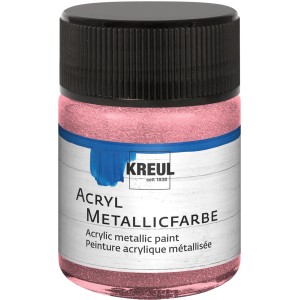 Kreul Acrylfarbe Metallic Rosa, 50 ml, im Glas. Ideal für kreative Projekte.