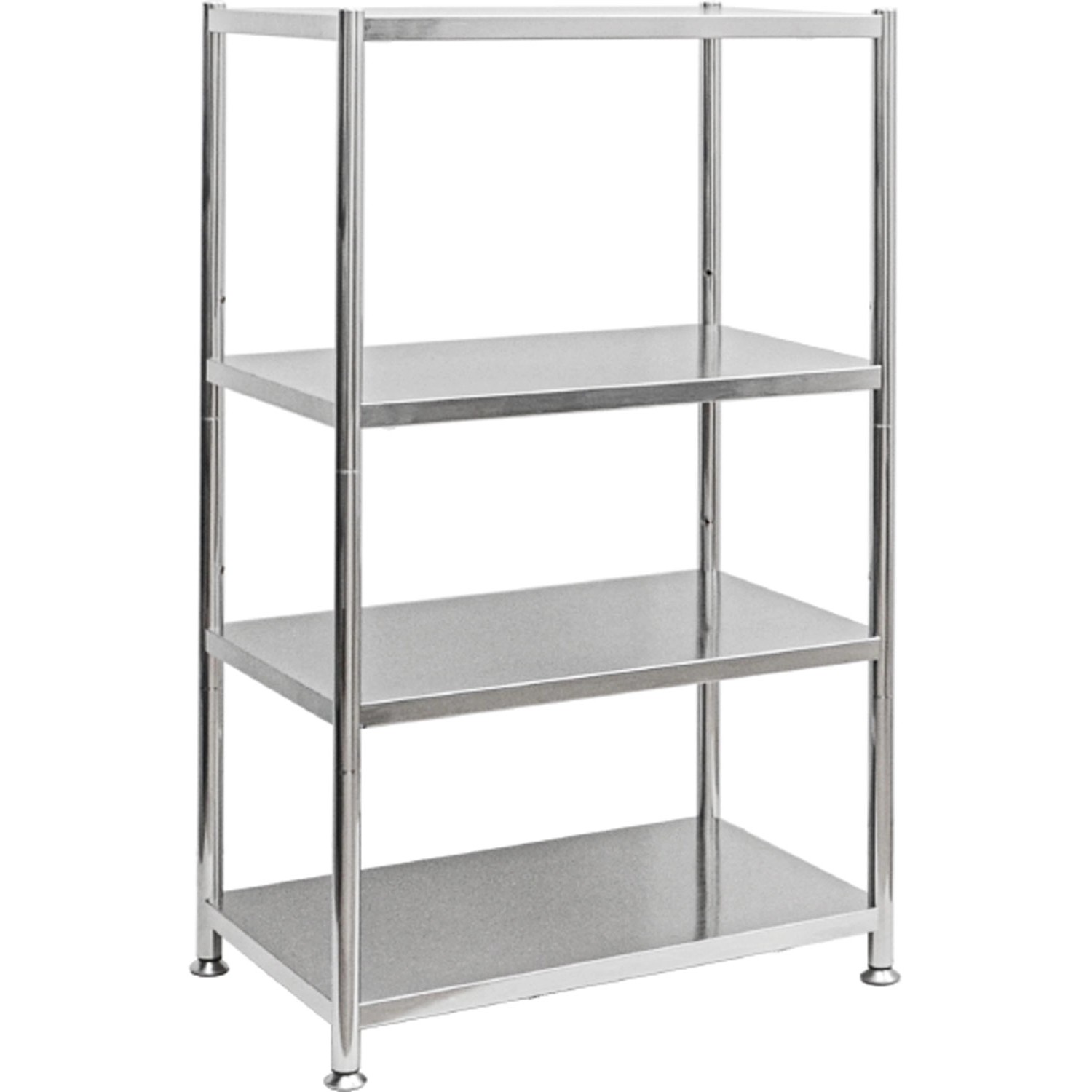 shelfr Edelstahl Schwerlastregal bis 150 kg auf 4 Ebenen 74 x 41 x 109 cm günstig online kaufen