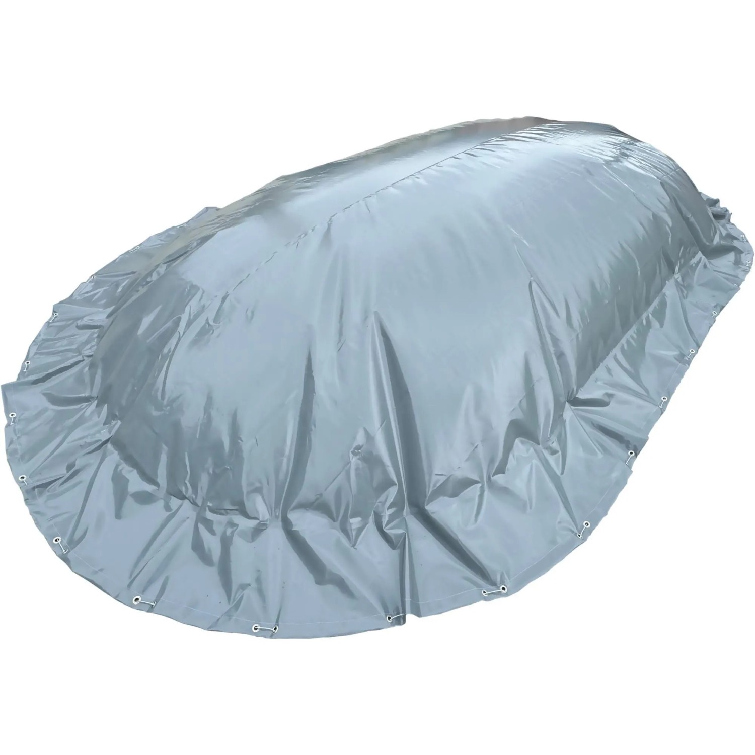 CF Luftkissen Poolabdeckung Aeroshield Aufblasbare Abdeckplane Oval Achtform 490 x 300 cm 580 g/m² Grau mit Ösen und Spannseil