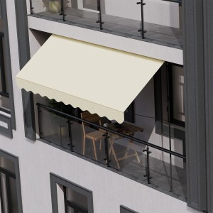 Beige Juskys Klemmmarkise Kapstadt 400x120 cm am Balkon, Sonnenschutz ohne Bohren.
