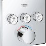 Grohe SmartControl Unterputzmischer, eckig, Chrom mit 3 Ventilen für Duscharmaturen.