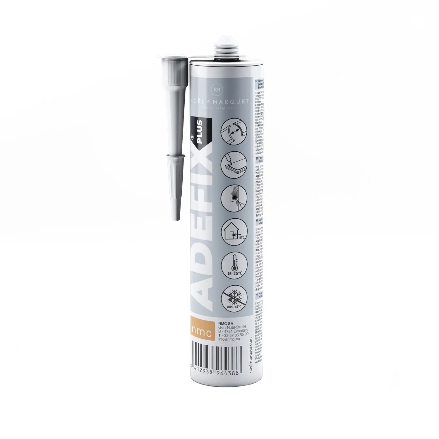 NOEL & MARQUET NMC ADEFIX Plus Montagekleber für Stuckprofile Polymerbasierter Kleber 290 ml Weiß