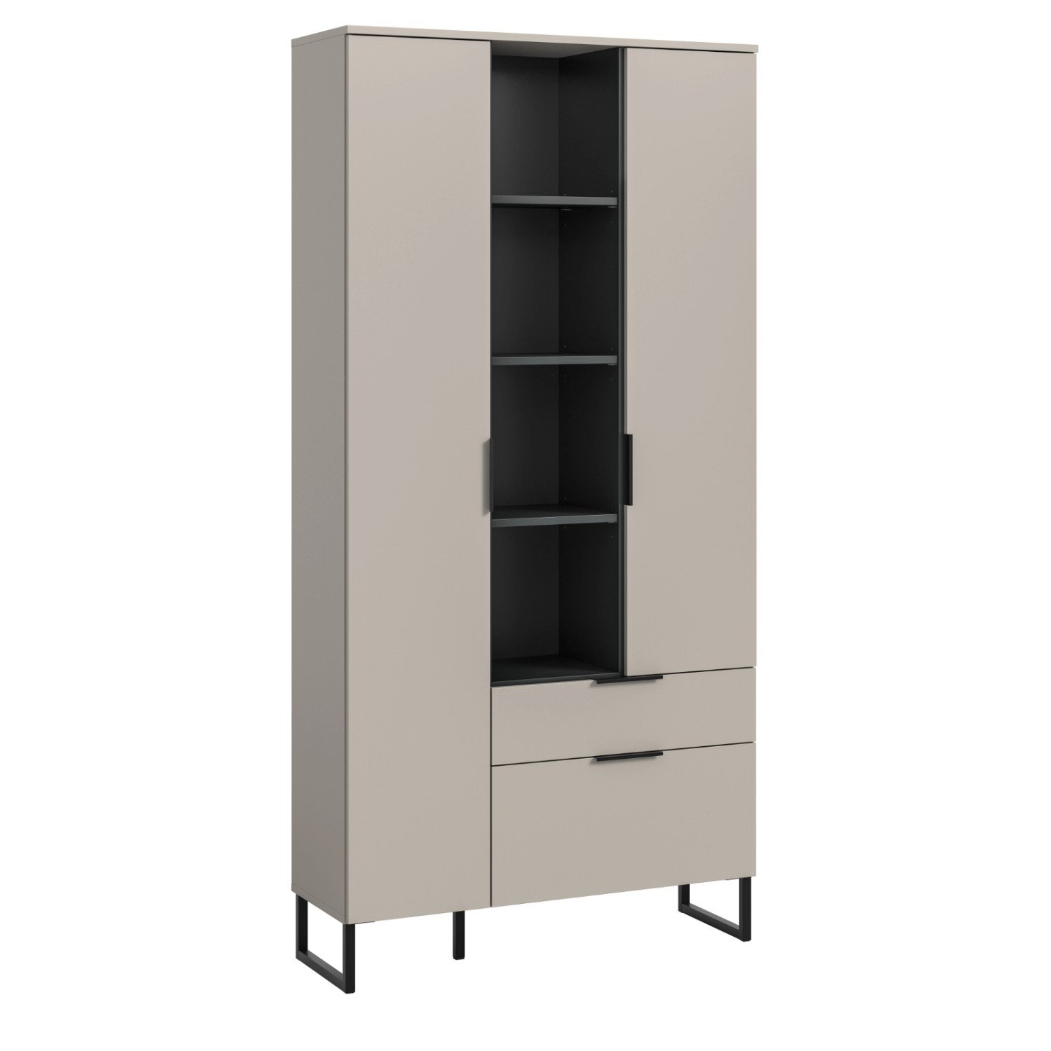 Inn.Furn Stauraumschrank in Kaschmir und Schwarz 90 cm Morena günstig online kaufen