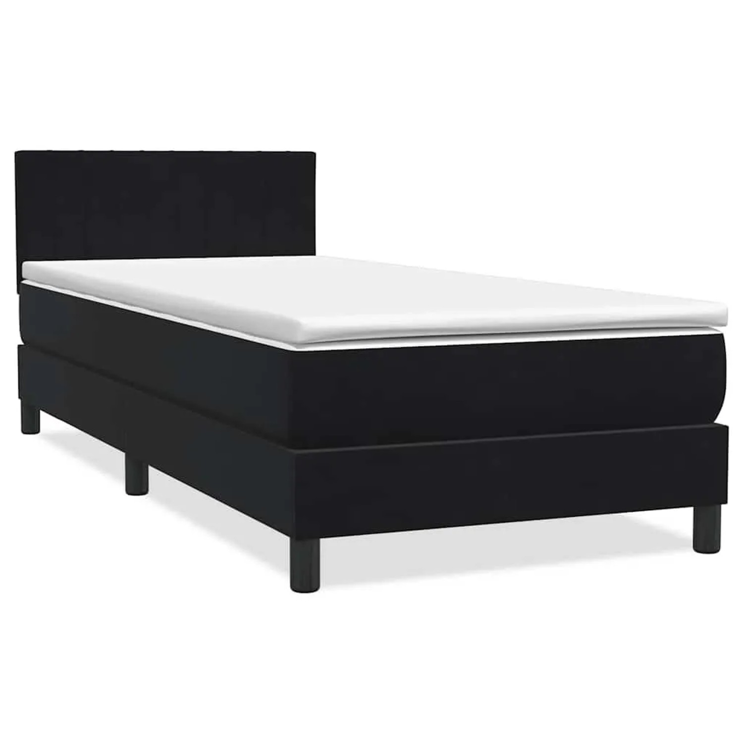 vidaXL Boxspringbett mit Matratze & LED Schwarz 80x220 cm Samt 3317099 günstig online kaufen
