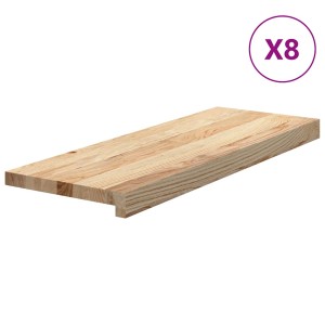 vidaXL Treppenstufen 8 Stk Unbehandelt 70x25x2 cm Massivholz Eiche 3282905