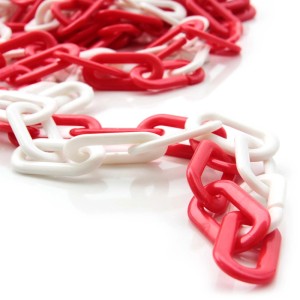 Wiltec 5M Absperrkette Ø6Mm Kunststoffkette Rot Weiß Sicherheitskette Kette Pp