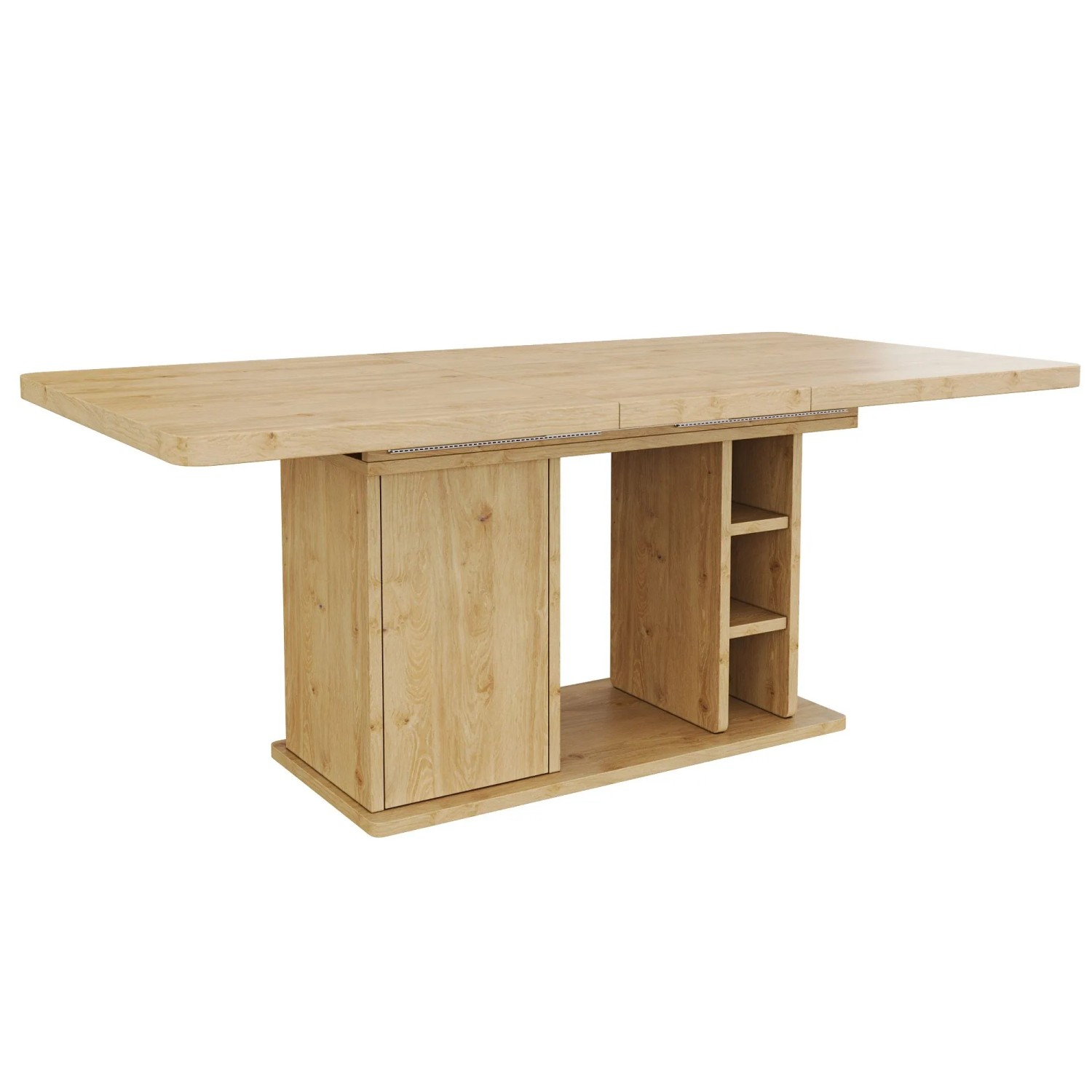 Merax Esstisch Ausziehbar 140/180x80cm Stauraum Eiche