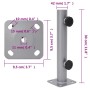 Silberner Sonnenschirmständer aus pulverbeschichtetem Stahl mit verstellbarer Mastaufnahme für Ø32/34/38 mm. Ideal für Terrasse.