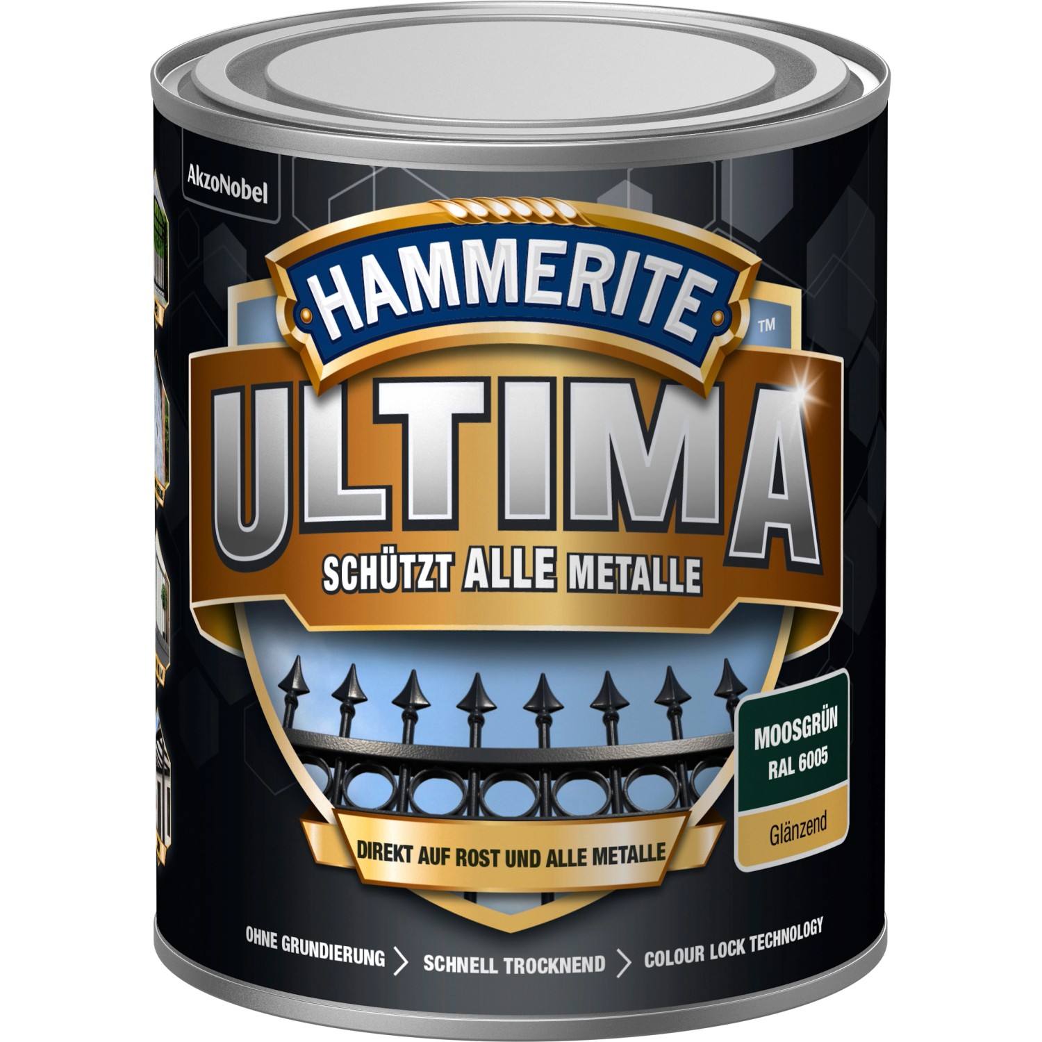 Hammerite Ultima Premium Metall-Schutzlack glänzend Moosgrün 750 ml