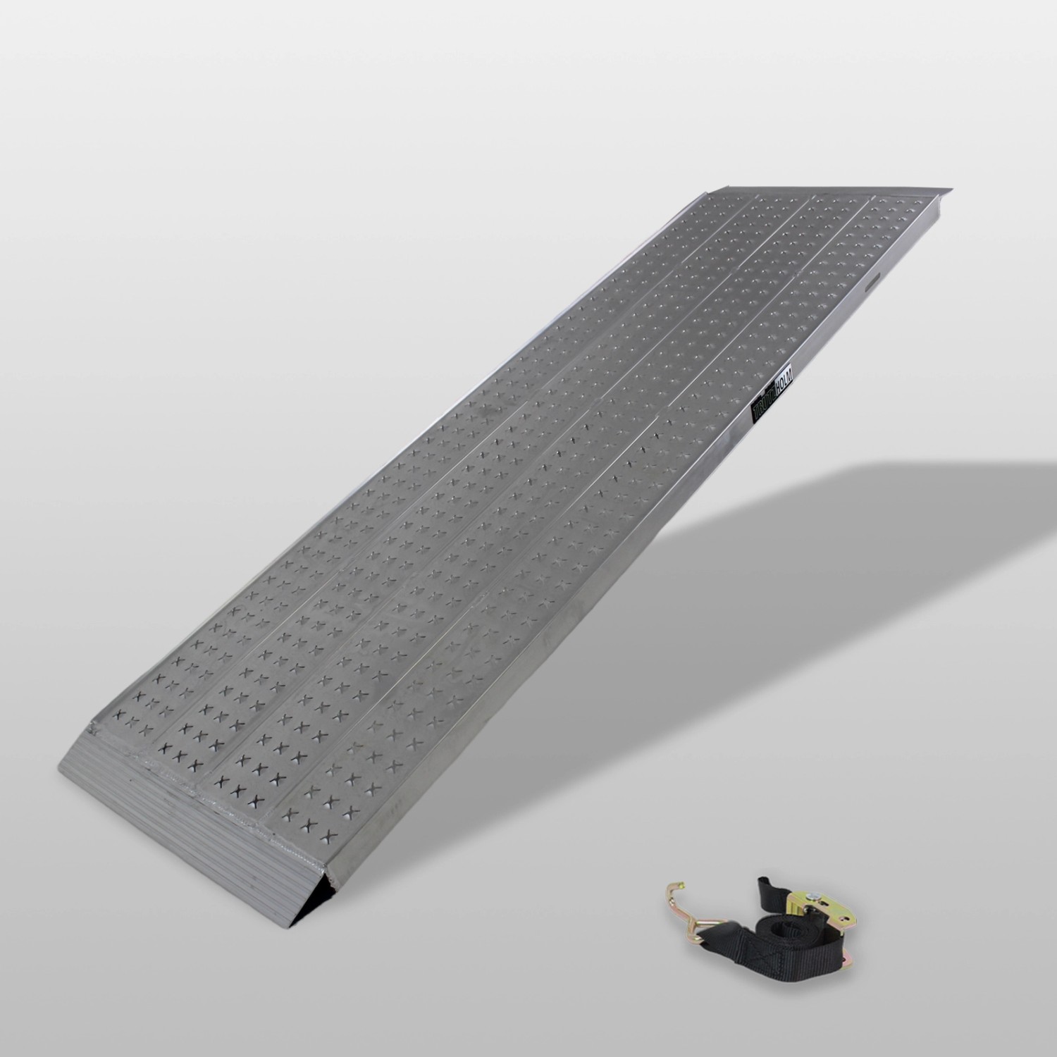 TRUTZHOLM 1 x Auffahrrampe Leichte Ausführung 200 x 56 cm Traglast 270kg Alu Grau Profiliert