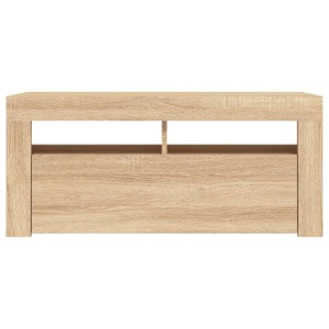 VidaXL TV-Schrank mit LED, Sonoma-Eiche, 90x35x40 cm. Wohnwand Möbel für TV und Mediengeräte.