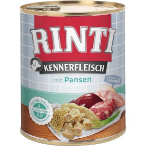 Rinti Kennerfleisch Pansen, 800g Dose Hunde-Nassfutter mit hohem Fleischanteil.
