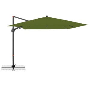 Quadratischer, kiwi-farbener Doppler Ampelschirm MyZone 280x280 cm mit Dreh- und Neigefunktion.