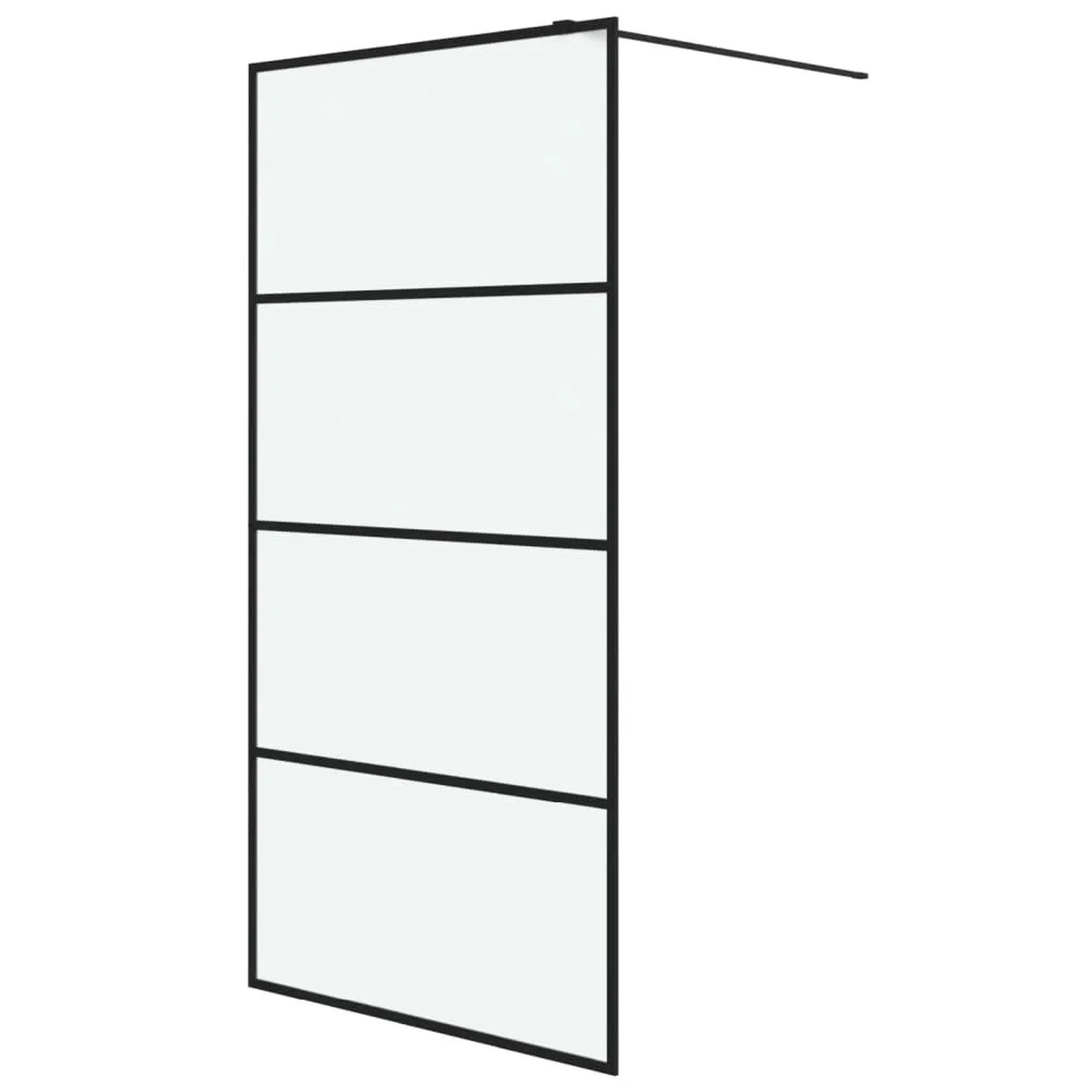 vidaXL Duschwand für Walk-In Dusche Schwarz 100x195 cm ESG Mattiert 152132