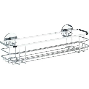 Wenko Turbo-Loc Maxiablage, glänzendes Edelstahl Duschregal zur Wandmontage ohne Bohren.