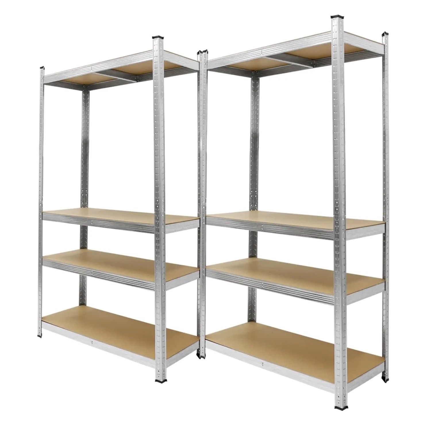 Zwei ECD Germany Werkstattregale, 160x80x40cm, Metall mit 4 MDF-Platten, bis 320kg belastbar.