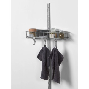 Metall-Multifunktionshaken, 3er-Set, weiß-alu, zur Anbringung an Regalsystemen für mehr Stauraum.