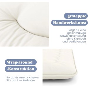 Costway Japanische Futon Matratze 140 x 200 cm Waschbar Beige