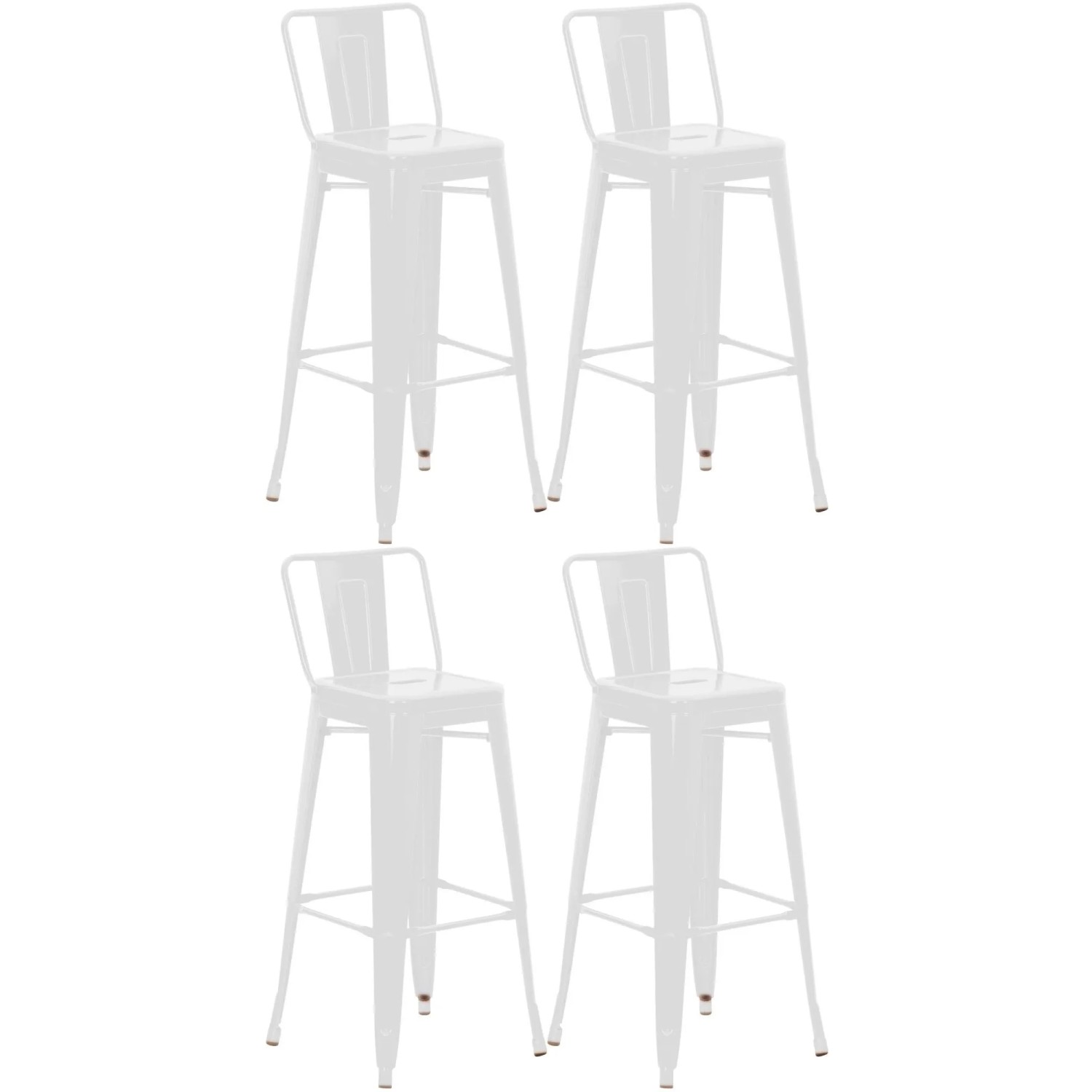 CLP 4er Set Barhocker Mason Weiß