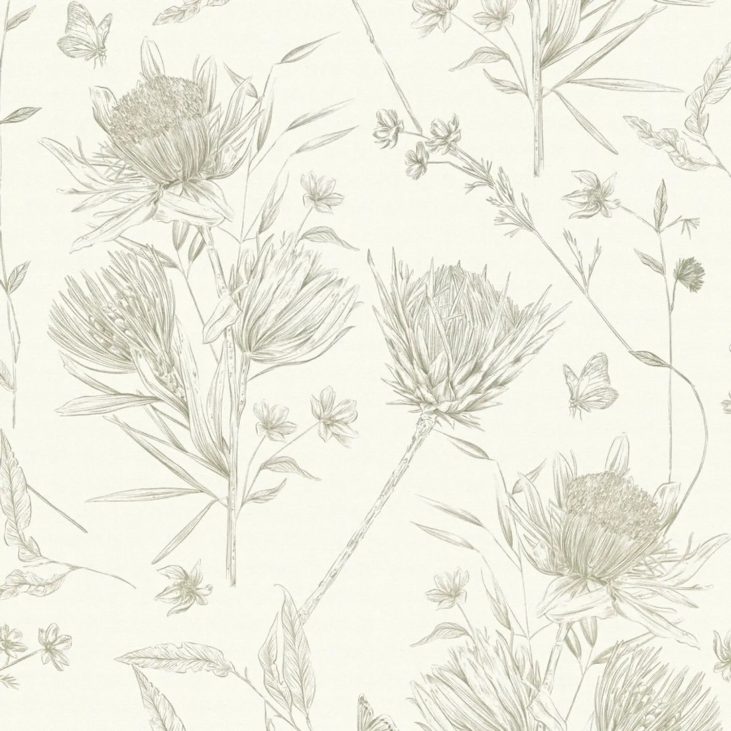 Tadessi Tapete Floral M1-No.4501 Vliestapete in Weiß