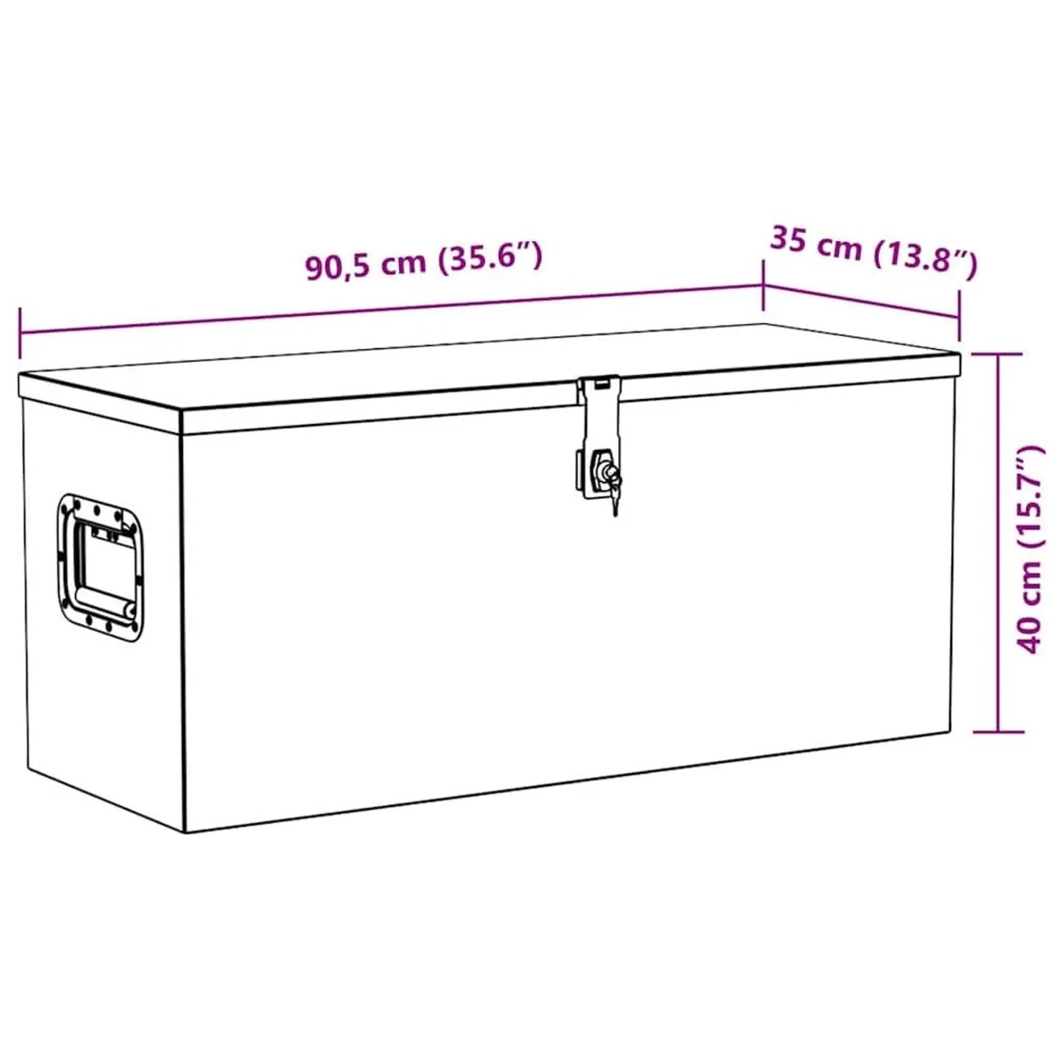 DELUKE Aluminiumbox Mit Deckel Abschließbar Alubox Deichselbox Alu Anhängerbox Werkzeugkiste Transportbox Metallkiste 90,5x35x40cm Silber_7