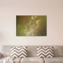 Leinwandbild mit Blumenstillleben in Goldgelb, Wanddeko für Wohnzimmer & Esszimmer.