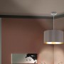 Eglo Pendelleuchte Maserlo, Cappuccino Stoffschirm, Nickel matt, moderne Wohnraumbeleuchtung.