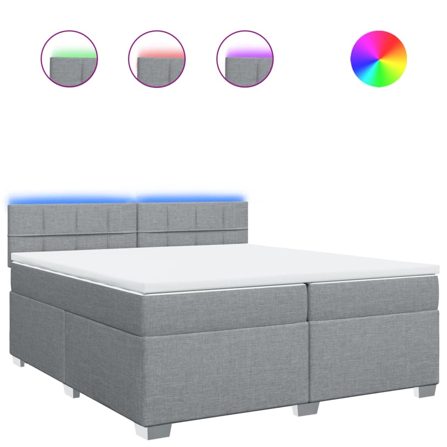 vidaXL Boxspringbett mit Matratze Hellgrau 200x200 cm Stoff 3288295 günstig online kaufen