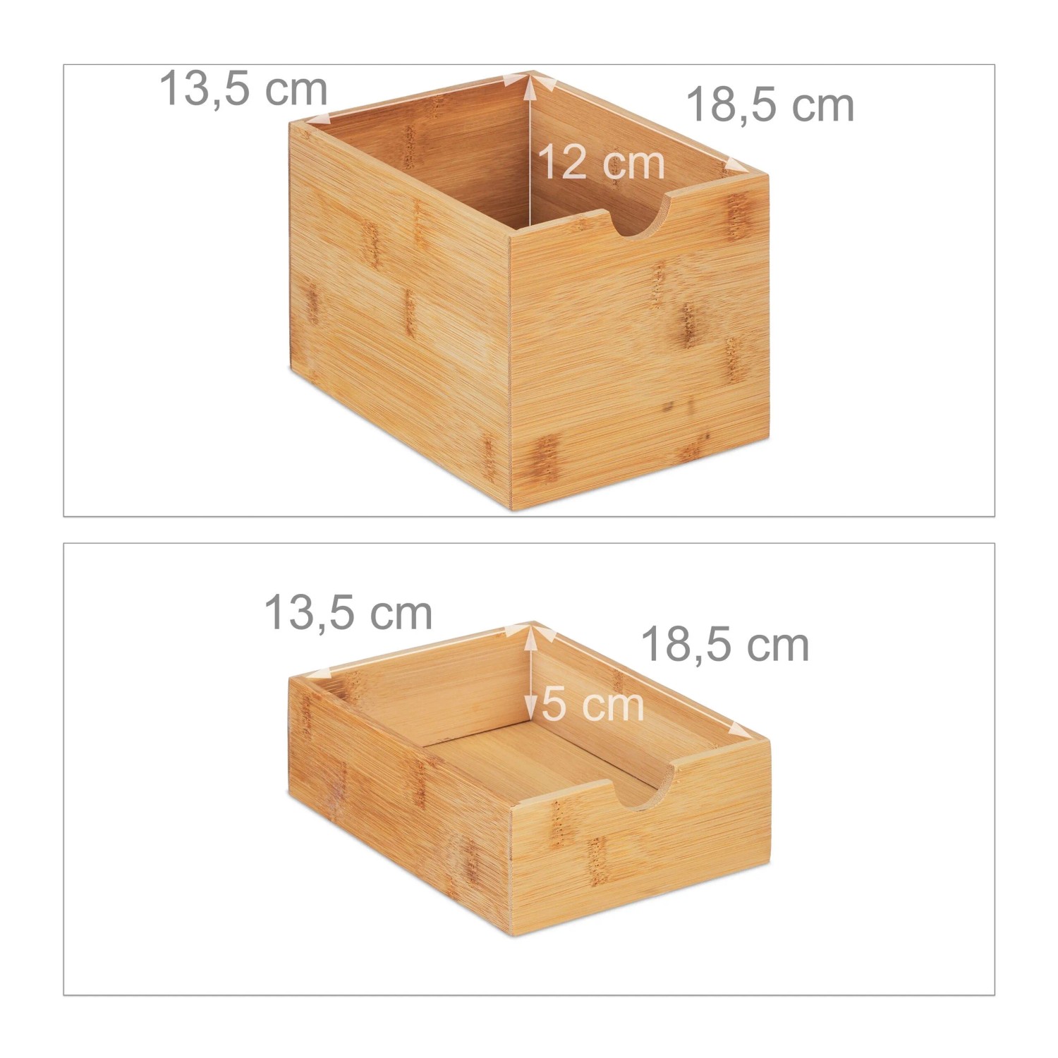 Relaxdays Schubladenbox Bambus MDF Schwarz Natur Mit 3 Schubladen 28 x 17 x 21,5 cm 2,2 kg_5