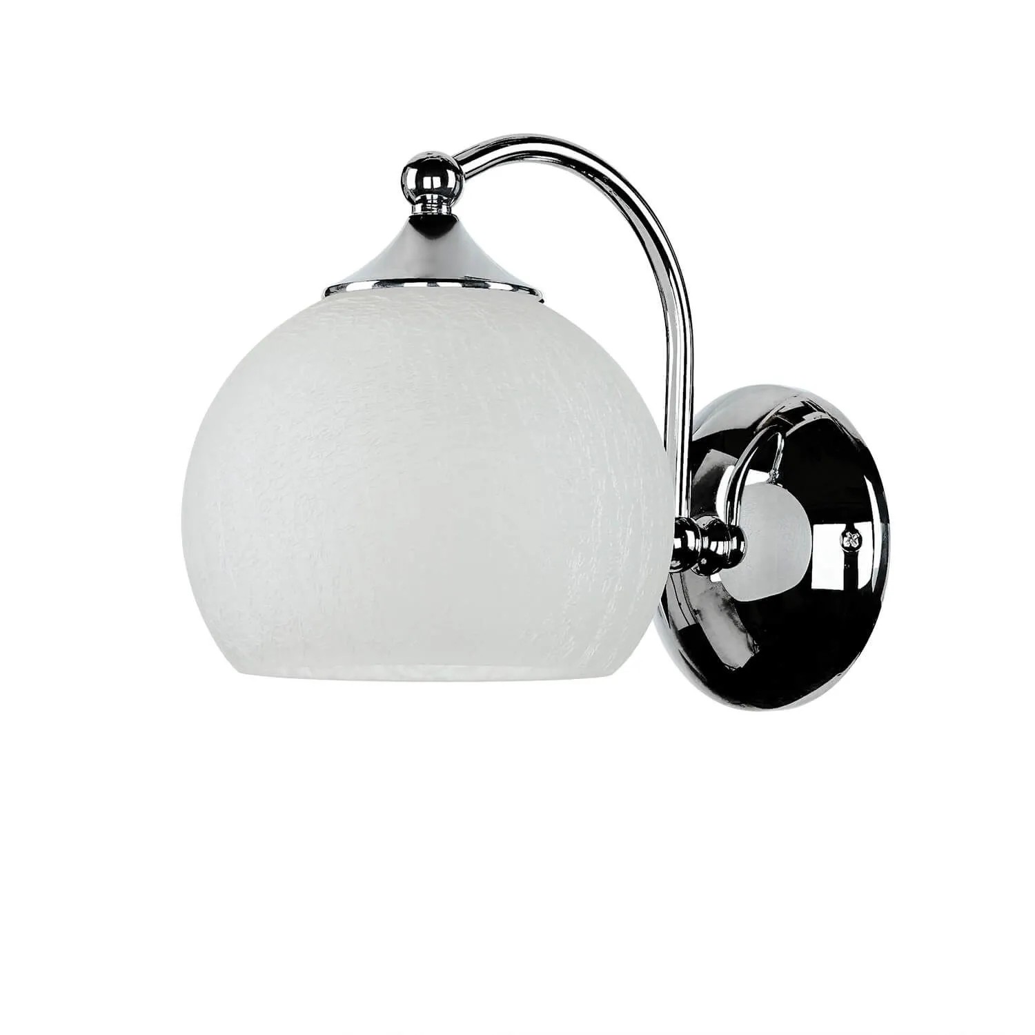 Licht-Erlebnisse Wandleuchte Metall Glas 18 cm Hoch Chrom Weiß E27