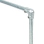 90° Eckstück, silber verzinkt, für 2,7 cm Stahlrohre zum Möbelbau.