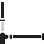 Kirchhoff Design Waschbecken Siphon, mattschwarz, mit Wandrosette und Dichtungen.