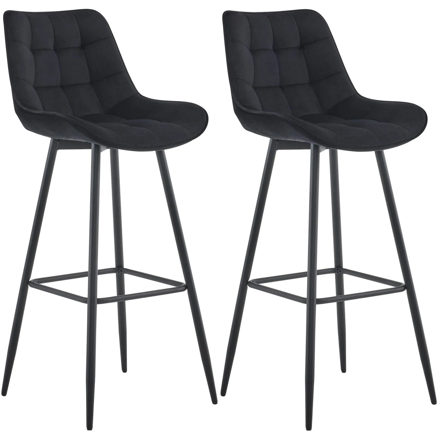 CLP 2er Set Barhocker Dartford schwarz/Samt
