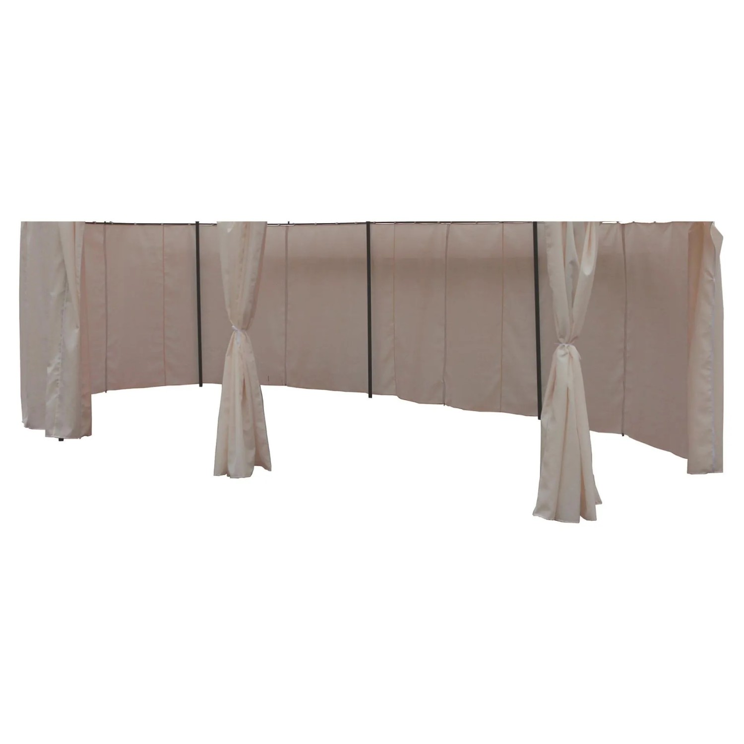 Lex 8er Set Seitenteile Pavillon 5,3x3,5m Oval Wasserabweisend Seitenwand Sichtschutz Taupe