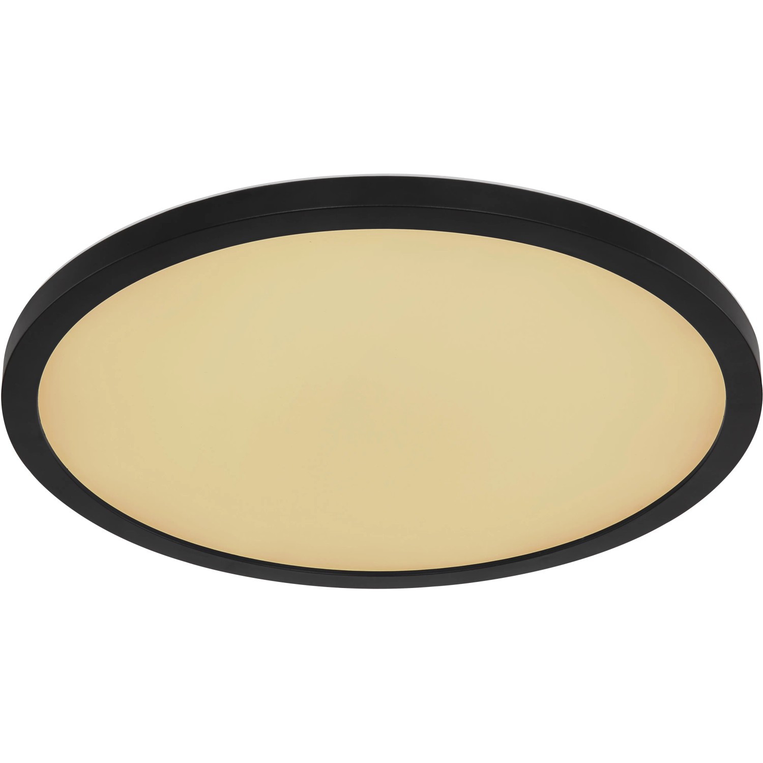 Schwarze, runde LED-Deckenleuchte Sapana mit Farbwechsel (CCT, RGB), 294x25 mm.