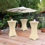 Creme Beautissu Stehtischhussen Stella, Stretchhusse für Stehtische im Garten.