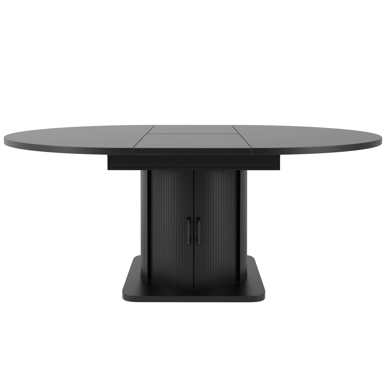 Merax Esstisch Ausziehbar 118-158cm Rund Oval Schwarz