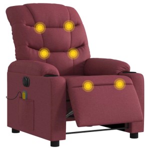 vidaXL Massagesessel Elektrisch Weinrot Stoff 3206639
