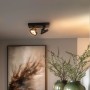Verstellbarer, schwarzer QAZQA Design Spot „Go“ mit 2 Lampen an der Decke.