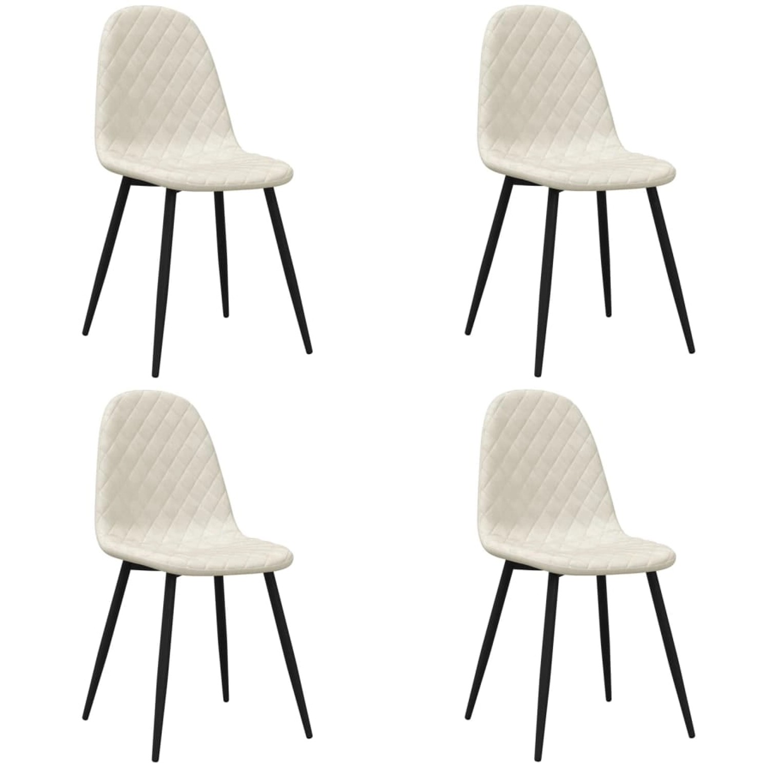 vidaXL Esszimmerstühle 4 Stk Cremeweiß Samt 325666 günstig online kaufen