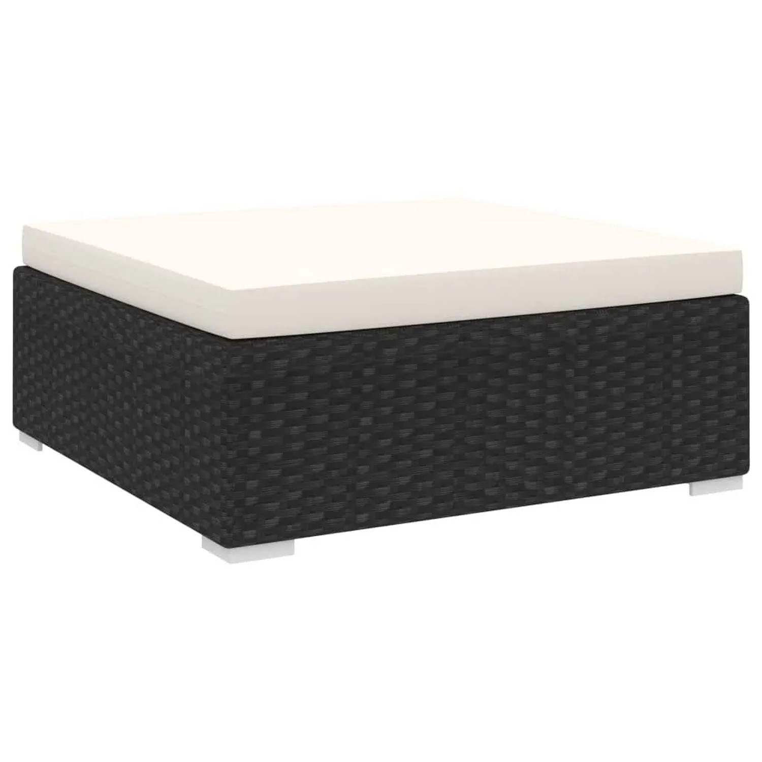 vidaXL Modular-Fußhocker 1 Stk Auflagen Poly Rattan Schwarz 46802